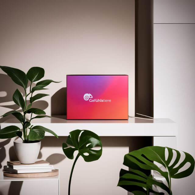 Gefühlskarten A6 Basic – Produktbox auf Regal, Swiss Design