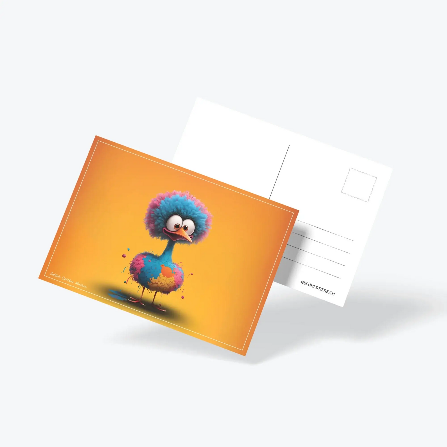 Gefühlstiere Postkarten Edition One – Motiv bunter Vogel