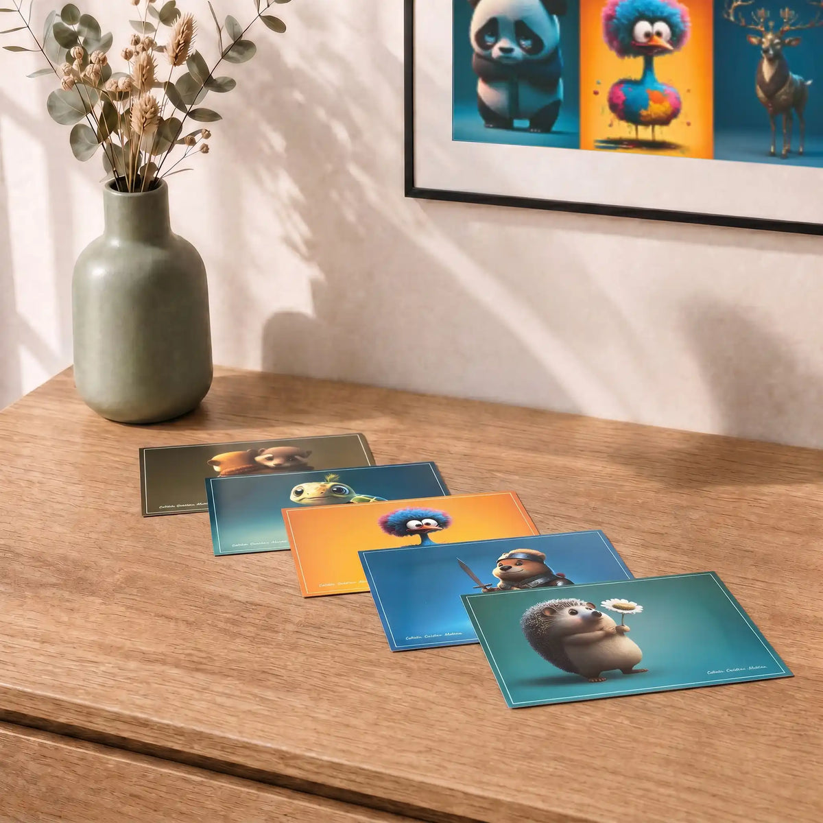 Gefühlspostkarten Edition One – 5er-Set mit Tiermotiven, Swiss Made