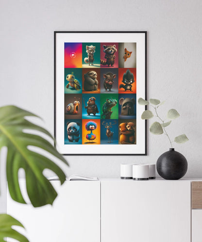 Gefühlstiere® Poster DIN A1 – an heller Wand hängend